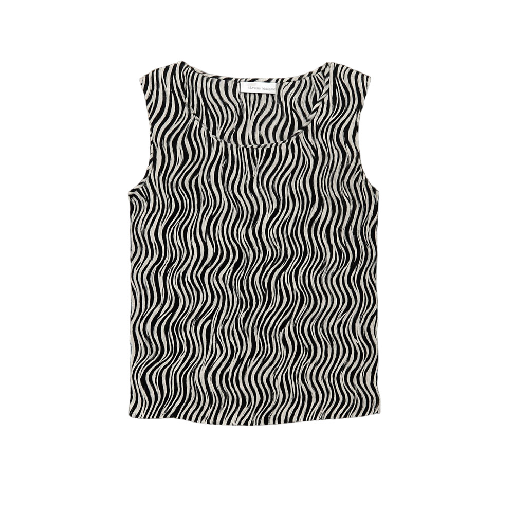 Jon & Anna Zebra Pattern Sleeveless Keyhole Blouse